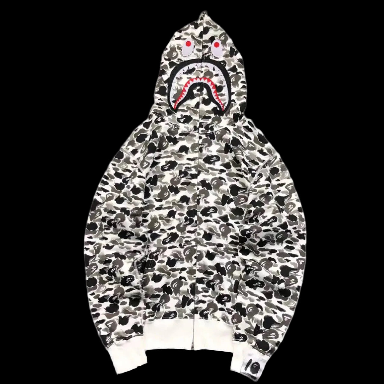 BAPE ABC CAMO SHARK FULL ZIP HOODIE GREY