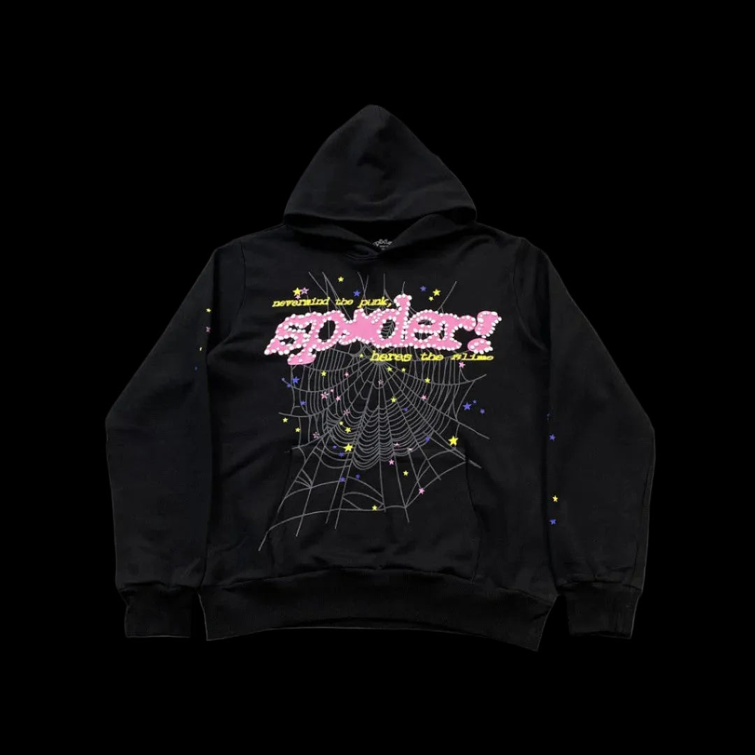SP5DER P*NK V2 HOODIE BLACK