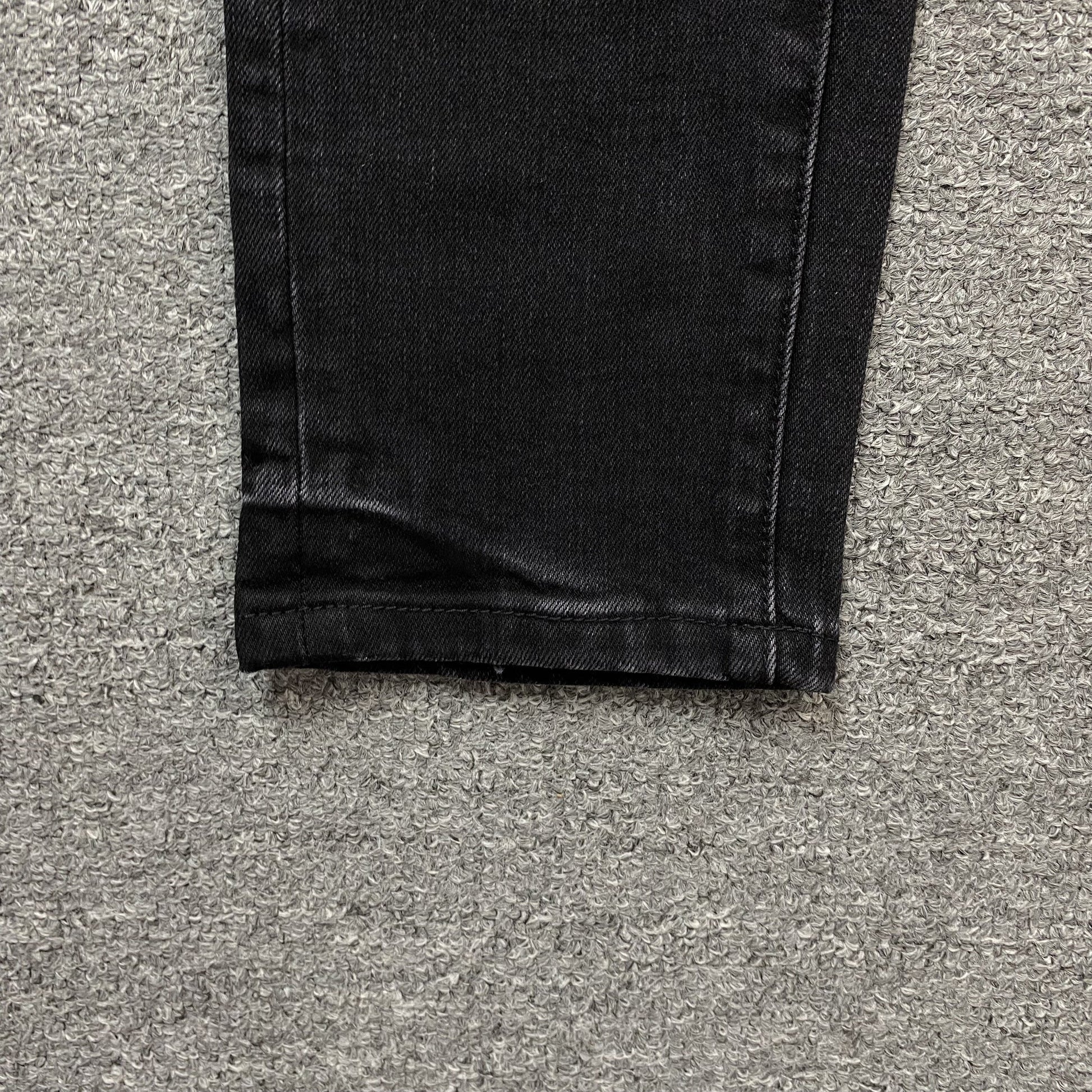 AMIRI CORE APPLIQUE BLACK LEATHER JEANS