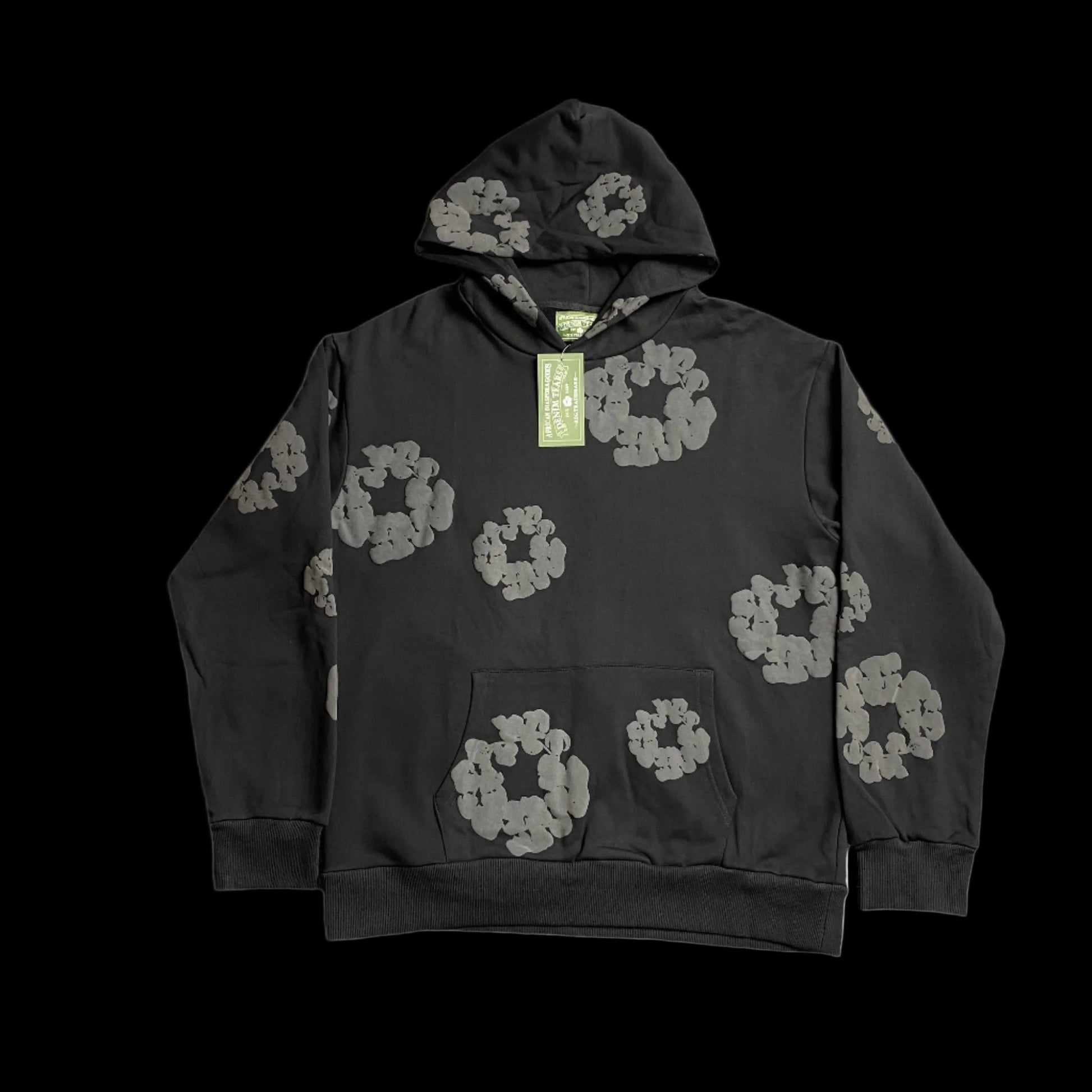 DENIM TEARS COTTON WREATH HOODIE MONOCHROME BLACK