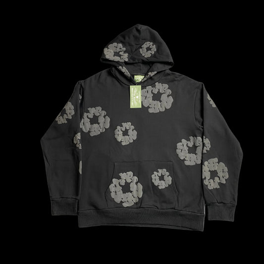 DENIM TEARS COTTON WREATH HOODIE MONOCHROME BLACK