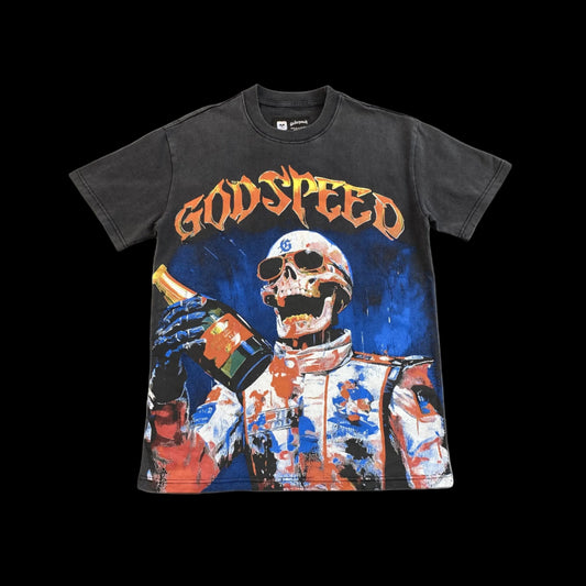 GODSPEED VICTORY TOAST T-SHIRT WASHED BLACK