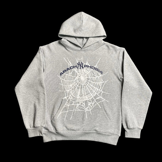 SP5DER ARACH NY PHOBIA HOODIE ASH GREY