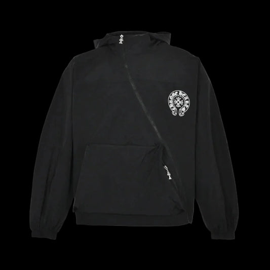 CHROME HEARTS ASYMMETRICAL ZIP HOODIE BLACK