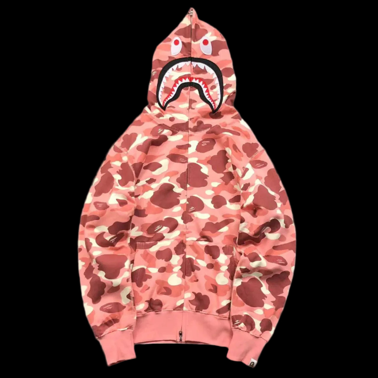 BAPE X BARBIE DOT CAMO SHARK FULL ZIP HOODIE PINK
