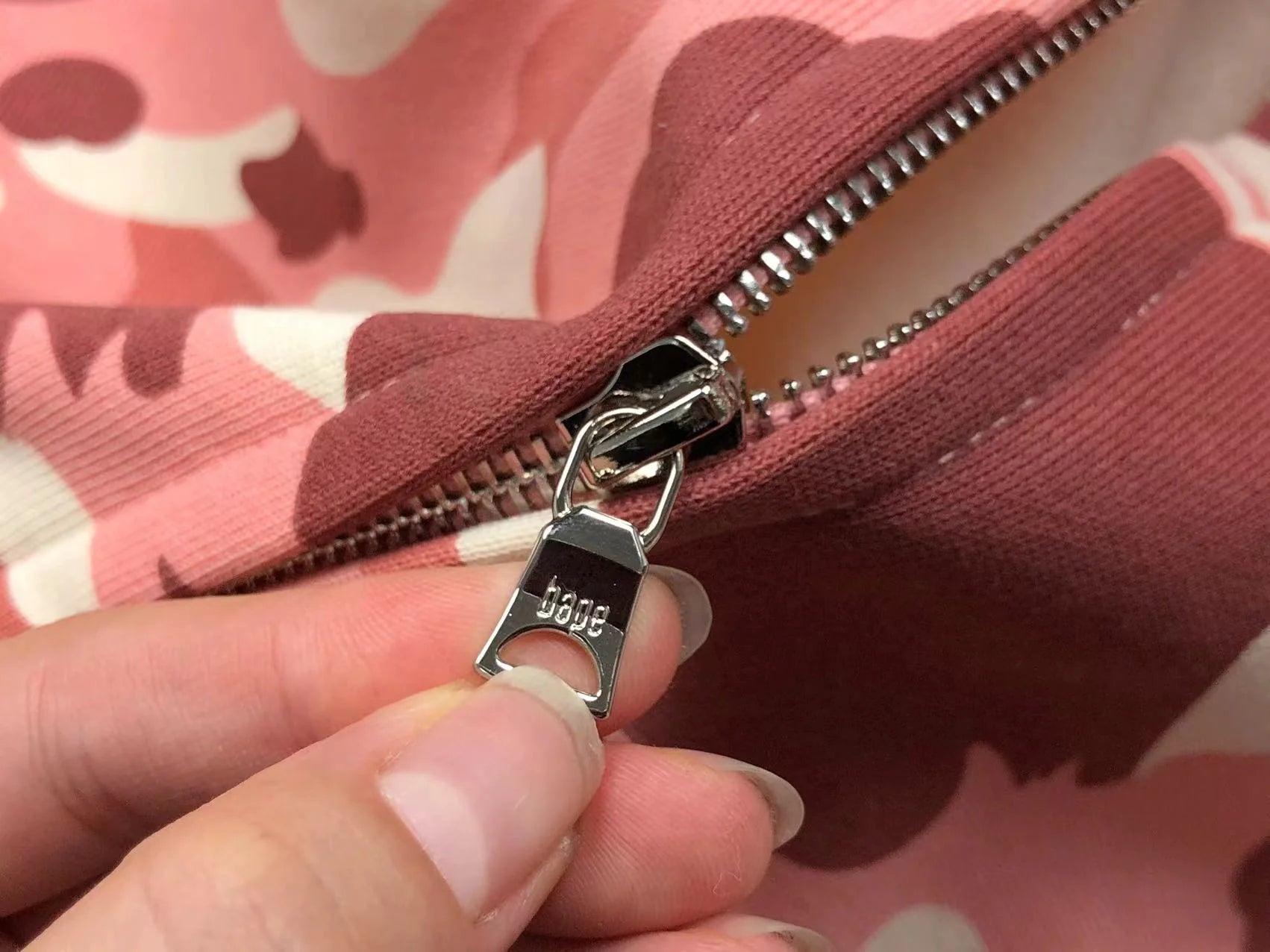 BAPE X BARBIE DOT CAMO SHARK FULL ZIP HOODIE PINK